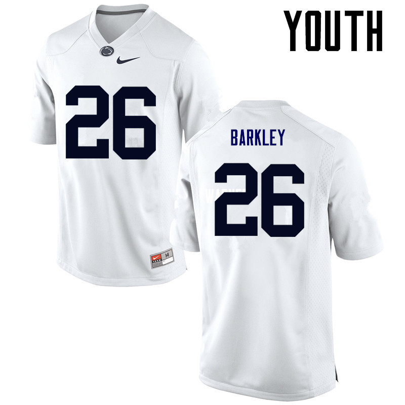 Youth Penn State Nittany Lions #26 Saquon Barkley College Football Jerseys-White
